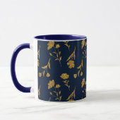 Navy Blue and Gold Modern Boho Custom Logo Mug Mok (Links)