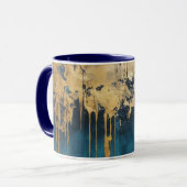 Navy Blue and Gold Modern Boho Custom Logo Mug Mok (Voorkant links)