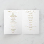 Navy Blue and Gold Signature Script Weduwen Programma (Binnen)