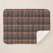 Navy Blue and Orange Plaid (Devant (Horizontal))