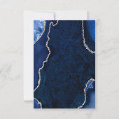 Navy Blue and Silver Agate Wedding Meal Choice RSVP Kaartje (Achterkant)