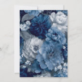 Navy Blue and Silver Wedding Ring Invitation (Dos)