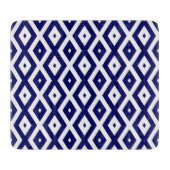 Navy blue and white diamond pattern snijplank (Voorkant)