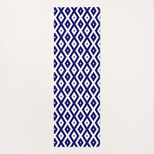Navy blue and white diamond pattern yogamat (Achterkant)