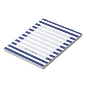 Navy Blue and White Stripe Pattern Notitieblok (Gedraaid)