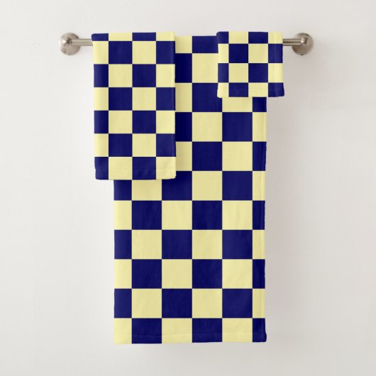 Navy Blue and Yellow Checkerboard Pattern (En situation)