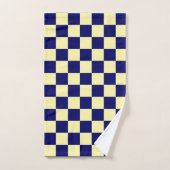 Navy Blue and Yellow Checkerboard Pattern (Serviette à main)