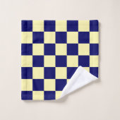 Navy Blue and Yellow Checkerboard Pattern (Gant de toilette)
