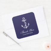 Navy Blue  Anker Dank je wel voor Vierkante Sticker (Envelop)