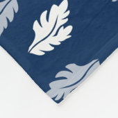 Navy Blue Antiek Leaves Monogram Fleece Deken (Hoek)