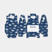 Navy Blue Antiek Leaves Pattern Bedankdoosjes (Uitgevouwen)