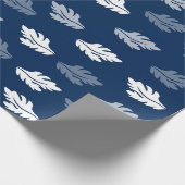 Navy Blue Antiek Leaves Pattern Cadeaupapier (Hoek)