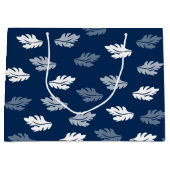 Navy Blue Antiek Leaves Pattern Groot Cadeauzakje (Voorkant)