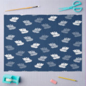 Navy Blue Antiek Leaves Pattern Tissuepapier (Craft)