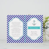 Navy blue, aqua nautical bruiloft (Staand voorkant)