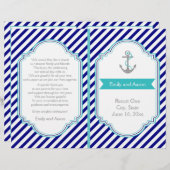 Navy blue, aqua nautical bruiloft (Voorkant / Achterkant)