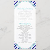 Navy blue, aqua nautical bruiloft programma (Achterkant)