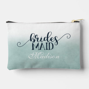 Navy Blue Aqua Ombre Waterverf Wedding Bridesmaid Etui