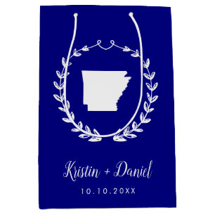 Navy Blue Arkansas Map Wedding Welcome Swag Medium Cadeauzakje