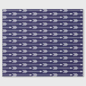 Navy Blue Arrows Pattern Cadeaupapier (Vlak)