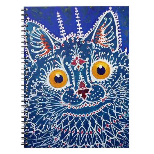 Navy Blue Artistic Cat unieke caleidoscoop Notitieboek (Voorkant)