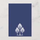 Navy Blue Aspen Tree Wedding Informatiekaartje (Achterkant)