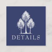 Navy Blue Aspen Tree Wedding QR Informatiekaartje (Achterkant)