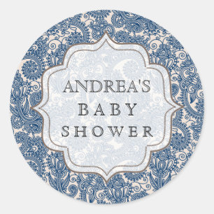 Navy Blue Baby shower Dessert Tafel Label Label