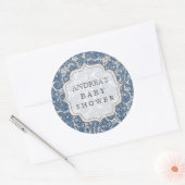 Navy Blue Baby shower Dessert Tafel Label Label (Envelop)