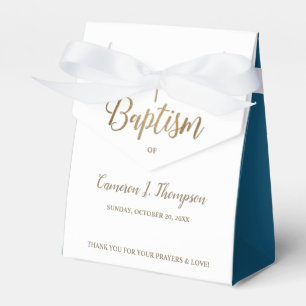 Navy Blue Baptism Cross Dank je wel voor de doos Bedankdoosjes