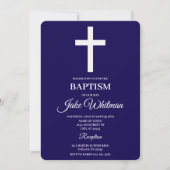 Navy blue Baptism Kaart (Voorkant)