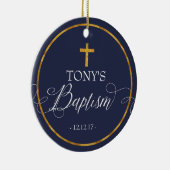 Navy Blue Baptism Ornament (Rechts)