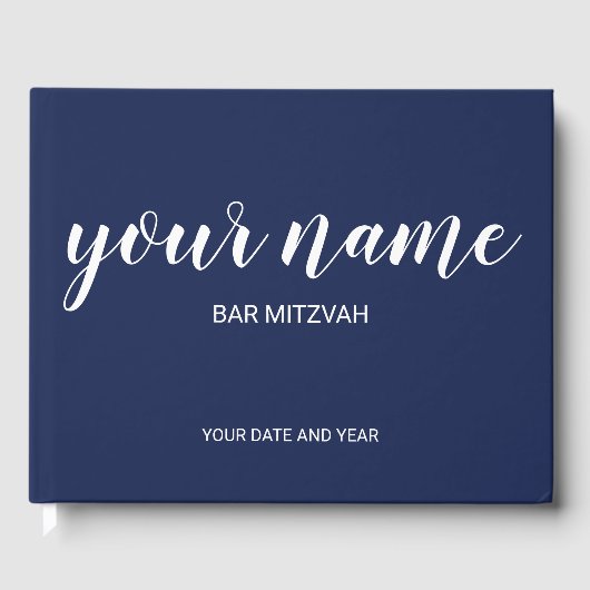 Navy Blue Bar Mitswa gastenboek (Voorkant)