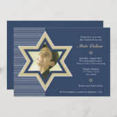 Navy Blue - Bar Mitzvah Invitation (Devant / Derrière)