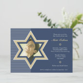 Navy Blue - Bar Mitzvah Invitation (Debout devant)
