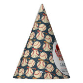 Navy Blue Baseball Kids Verjaardagsfeest Waterverf Feesthoedjes (Links)