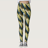 Navy Blue Bass Fish Womens Leggings (Voorkant)
