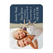 Navy Blue Beach Save the Date Foto Magneet (Verticaal)