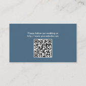 Navy Blue Beach Theme Wedding Website Insert Kaart (Achterkant)