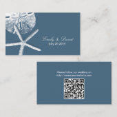 Navy Blue Beach Theme Wedding Website Insert Kaart (Voorkant / Achterkant)