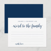 Navy Blue, begrafenisdienst, Deel een Kaart (Voorkant / Achterkant)