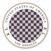 Navy Blue, Beige Checkerboard for Vacation Sticker (Voorkant)