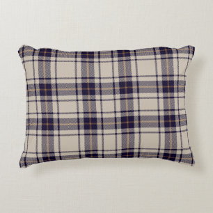 Navy Blue beige Scottish Tartan Pset Pattern Accent Kussen