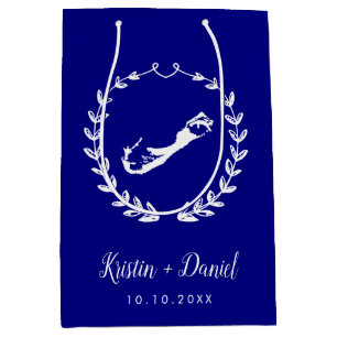 Navy Blue Bermuda Map Wedding Welcome Swag Medium Cadeauzakje