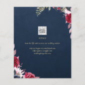 Navy Blue Berry Floral Burgundy Winter Herfst Flyer (Achterkant)