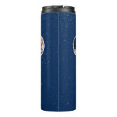 Navy Blue Best Dad's Day 3 Photo Collage Thermosbeker (Achterkant)