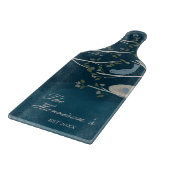 Navy Blue Bird Achternaam Snijplank (Hoek)