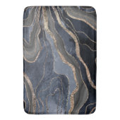 Navy Blue Black marmer Agate Gold Glitter Glam #2 Badmat (Voorkant Verticaal)