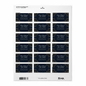 Navy Blue Black Rozen Wedding Etiket (Full Sheet)