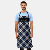 Navy Blue Black Watch Pset Personalized Holiday Schort (Gedragen)